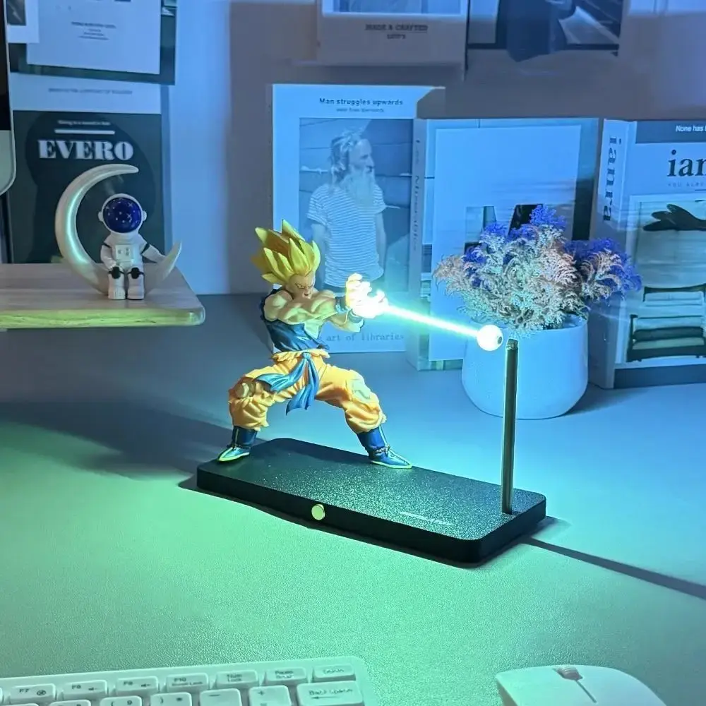 Dragon Ball Son Goku Night Light Anime Touch Kamehameha MagneticCreative Desk Decoration Cool Model Doll Boys Custom Toys Gifts