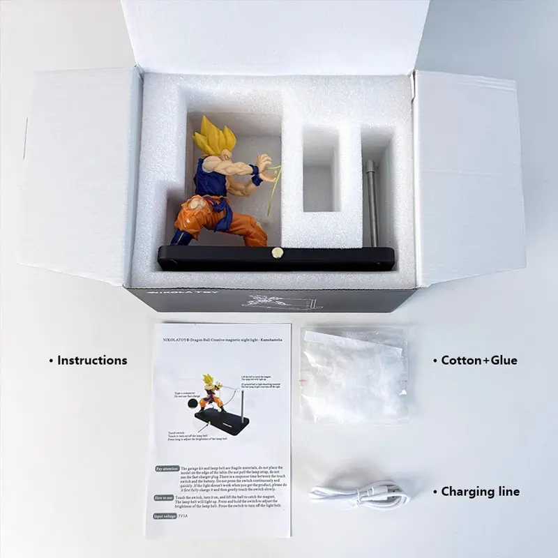 Dragon Ball Son Goku Night Light Anime Touch Kamehameha MagneticCreative Desk Decoration Cool Model Doll Boys Custom Toys Gifts