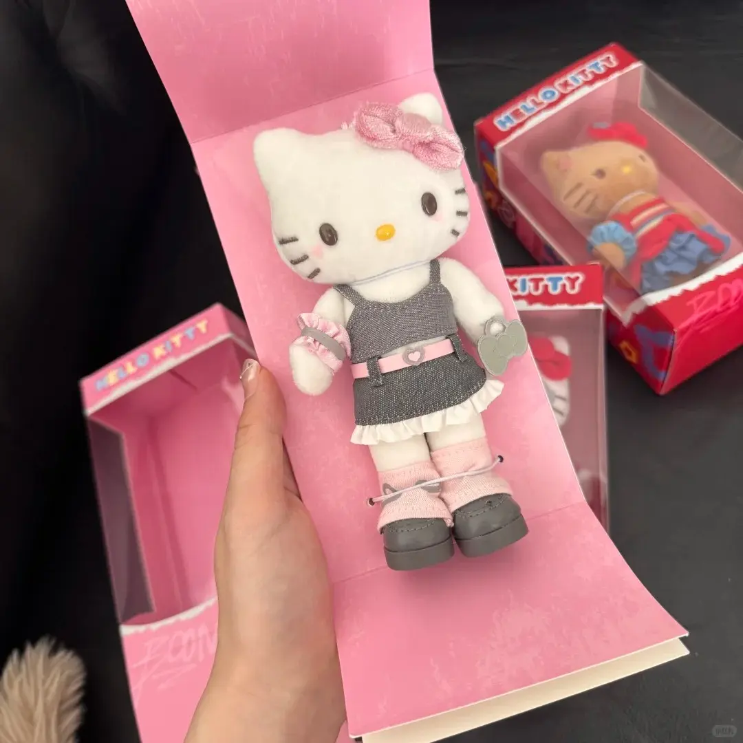 Genuine Sanrio Figure Hello Kitty's Day Plush Keychain bag Pendant Cute Toys Long Leg Kitty Style Stuffed Girl Trendy doll Gift