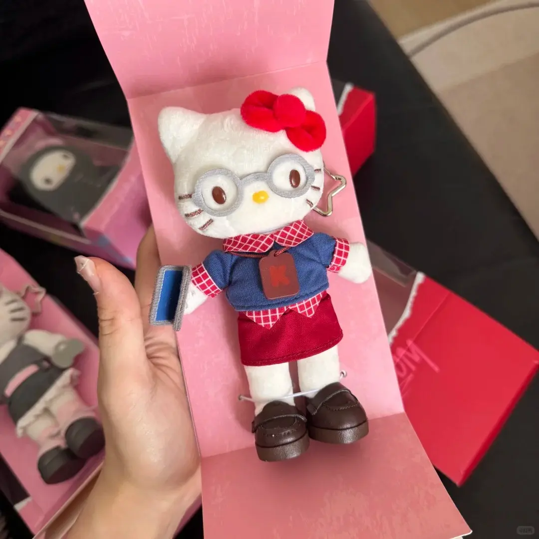 Genuine Sanrio Figure Hello Kitty's Day Plush Keychain bag Pendant Cute Toys Long Leg Kitty Style Stuffed Girl Trendy doll Gift
