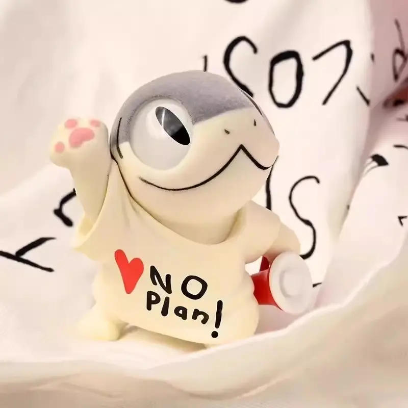 New Product Genuine Shark Kitty Series First Bullet Blind Box Pvc Flocking Cartoon Cute Image Doll Toy Bedside Decoration Gifts