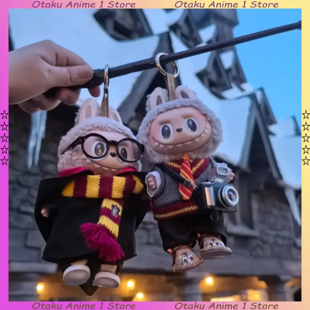 6pcs Labubu School of Magic Suit Cute Hogwarts Magic Cloak Scarf Uniform Mini Plush Doll Clothes Outfit Fashion Doll Accessories