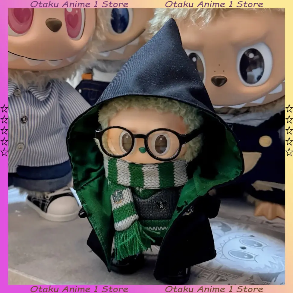6pcs Labubu School of Magic Suit Cute Hogwarts Magic Cloak Scarf Uniform Mini Plush Doll Clothes Outfit Fashion Doll Accessories