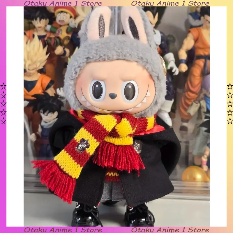 6pcs Labubu School of Magic Suit Cute Hogwarts Magic Cloak Scarf Uniform Mini Plush Doll Clothes Outfit Fashion Doll Accessories