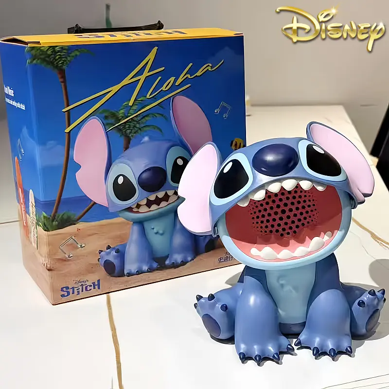 New Disney Anime Figures Stitch Bluetooth Speaker Cartoon Girl Wireless Portable Cute Speaker Creative Christmas Birthday Gifts