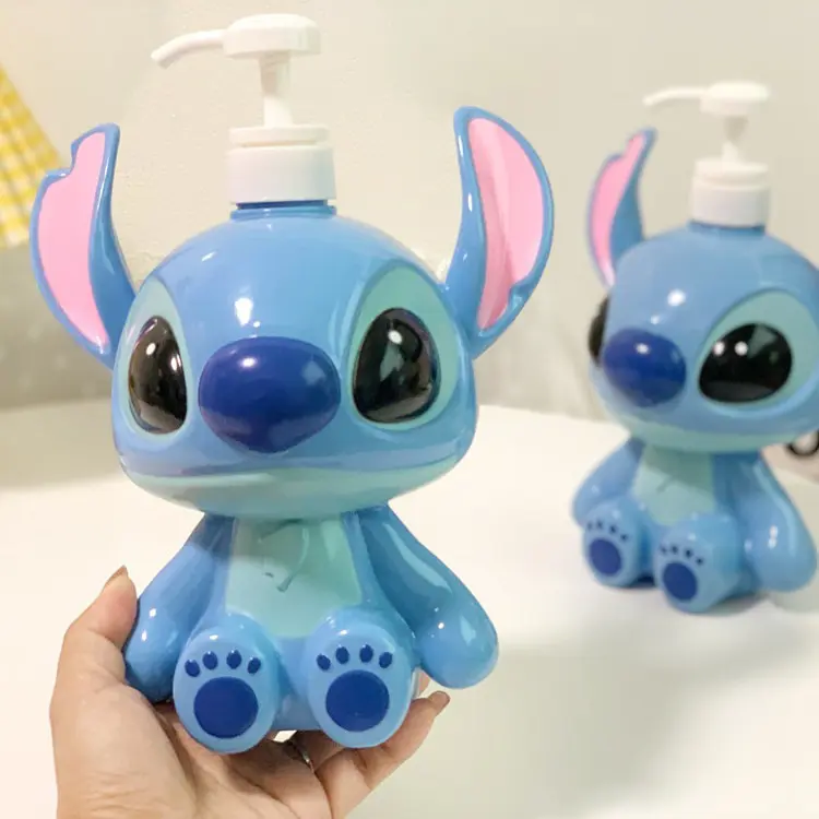 Stitch Squeeze Bottle Cute Lotion Dispenser Shampoo Soap Container Travel Refillable Pump Bottle for Home Bathroom Decor