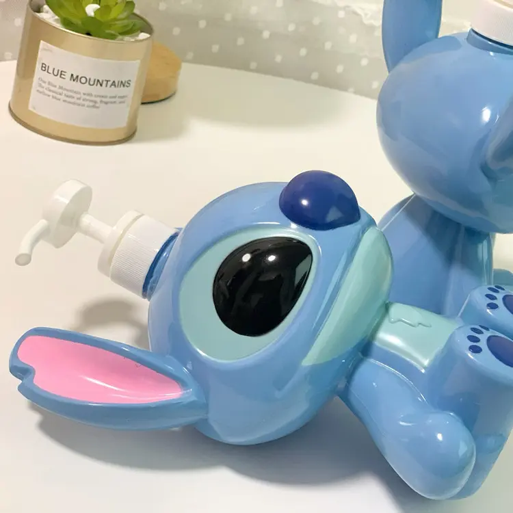 Stitch Squeeze Bottle Cute Lotion Dispenser Shampoo Soap Container Travel Refillable Pump Bottle for Home Bathroom Decor