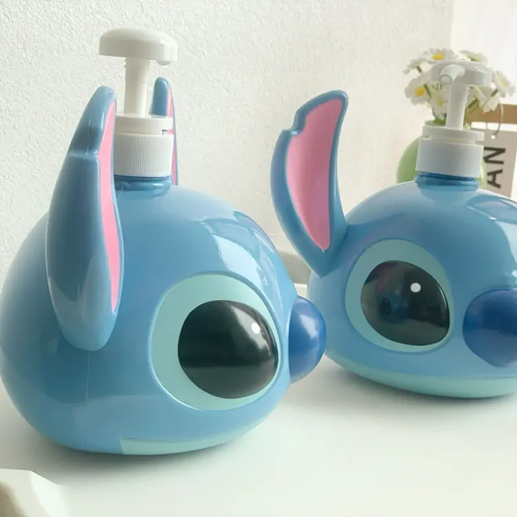 Stitch Squeeze Bottle Cute Lotion Dispenser Shampoo Soap Container Travel Refillable Pump Bottle for Home Bathroom Decor