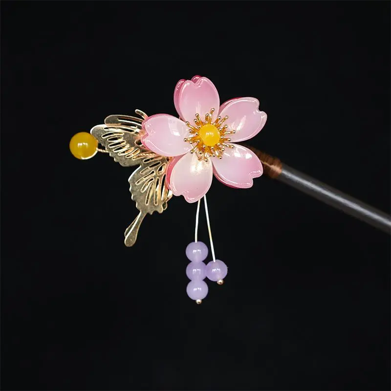 Anime Kamisama Kiss Momozono Nanami Pink Kanzashi Hairpin Cosplay Handmade for Kimono Halloween Christmas Party Hair Stick Gift