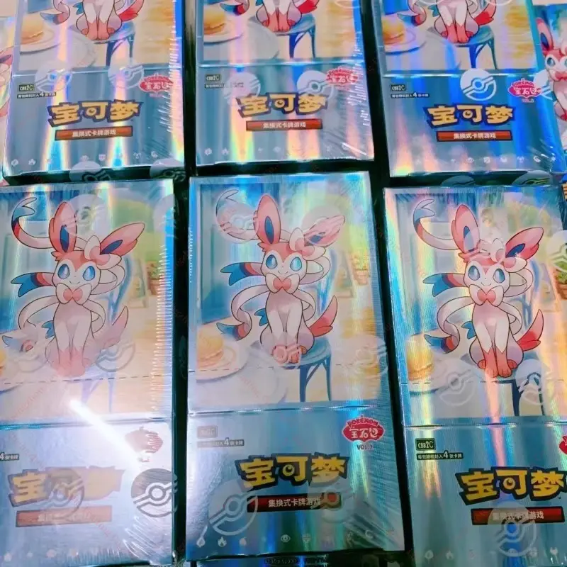 Na Stanie 100% Oryginalny Gem Pack Vol 2 Karty PTCG Eevee Album Torba Pudełko Eevee Trading Karty Do Gry PTCG Kolekcja