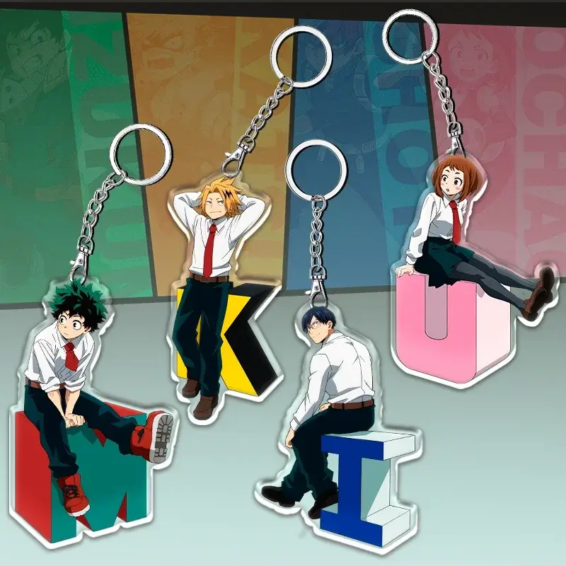 A 12cm My Hero Academia Item Acrylic Keychain Student Backpack Pendant Accessories Halloween Decoration Children's Holiday Gifts