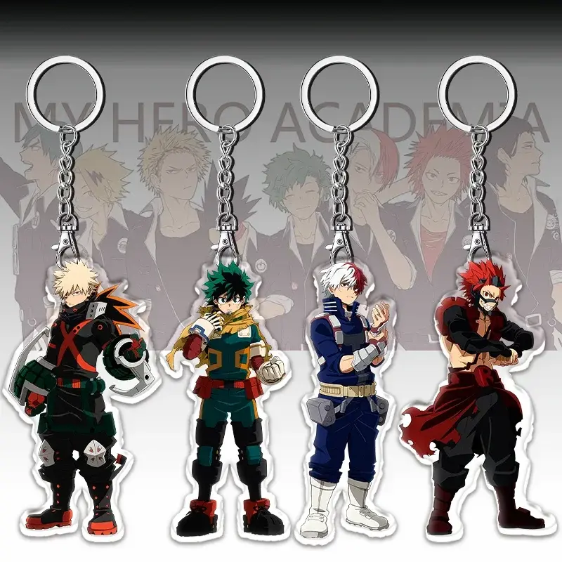 A 12cm My Hero Academia Item Acrylic Keychain Student Backpack Pendant Accessories Halloween Decoration Children's Holiday Gifts