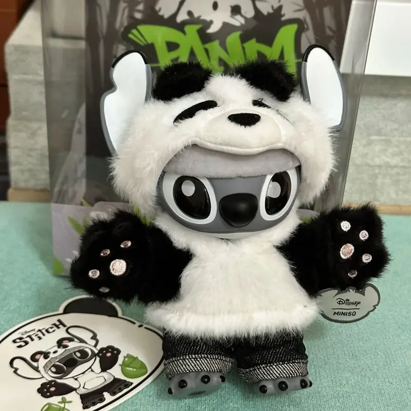 New Genuine Disney Stitch Panda Limited Edition Figure Kawaii Elevator Doll Bag Backpack Pendant Keychain Doll Gift Ornament