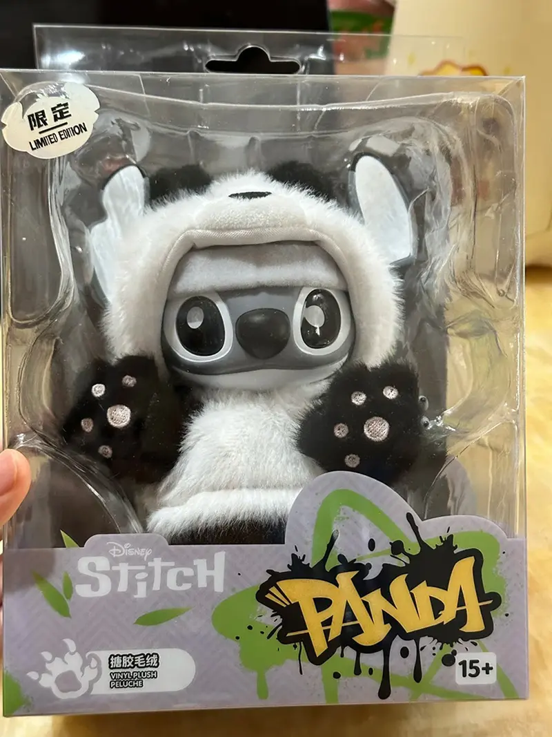 New Genuine Disney Stitch Panda Limited Edition Figure Kawaii Elevator Doll Bag Backpack Pendant Keychain Doll Gift Ornament
