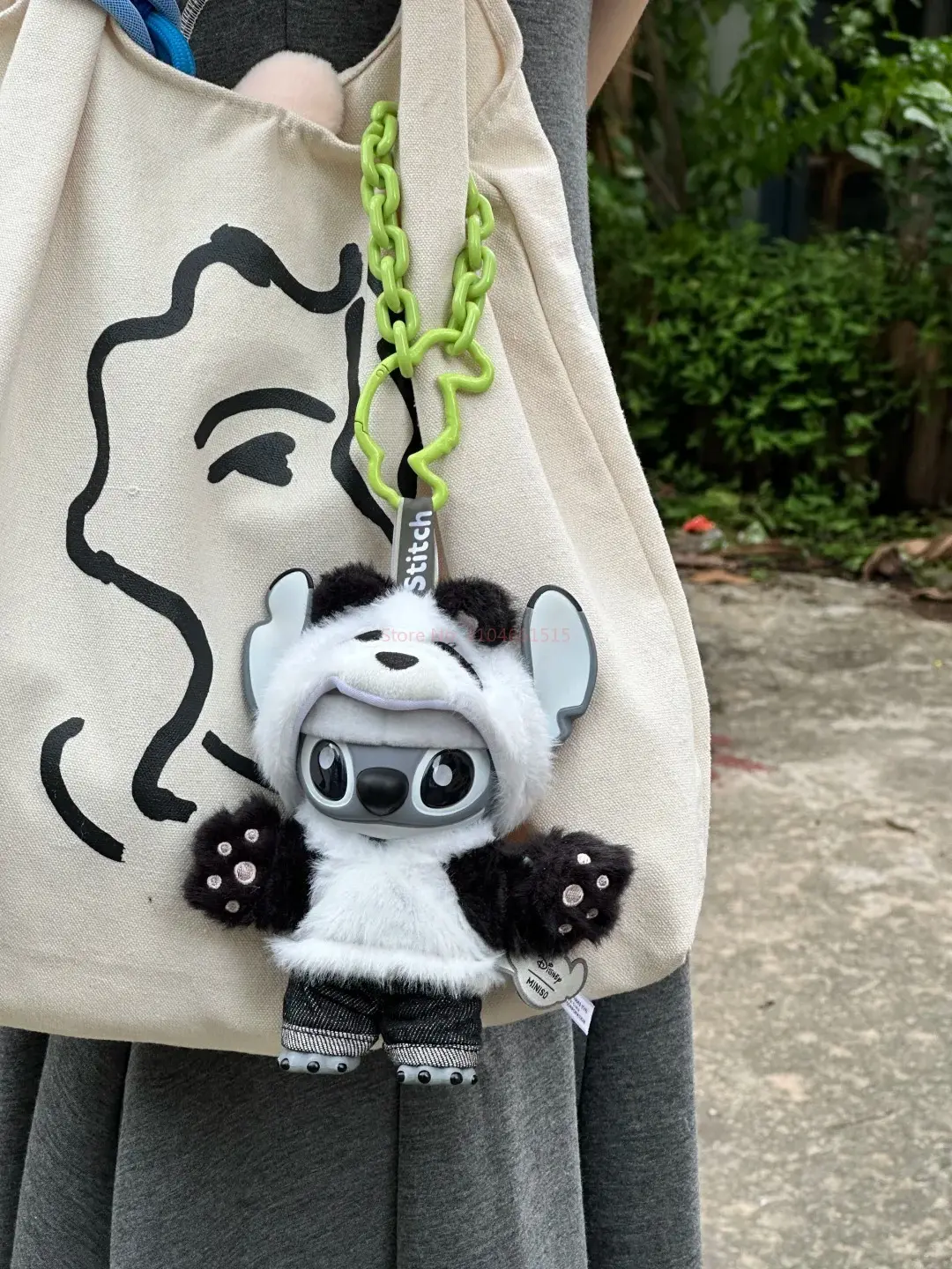 New Genuine Disney Stitch Panda Limited Edition Figure Kawaii Elevator Doll Bag Backpack Pendant Keychain Doll Gift Ornament