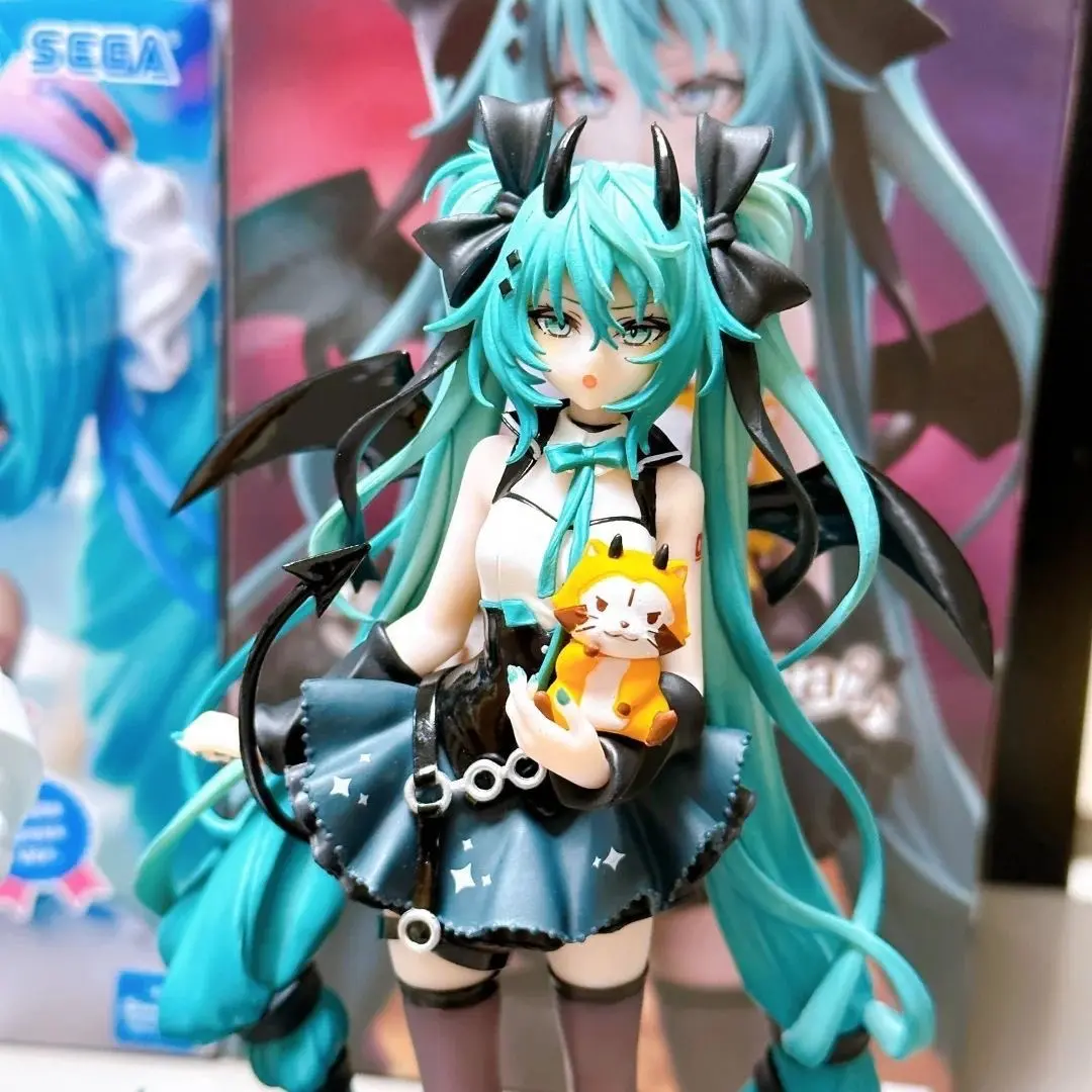 20CM New Anime Hatsune Miku Little devil raccoon Kawaii Action Figure PVC Doll Model Toys ornament Desktop Decoration Gifts