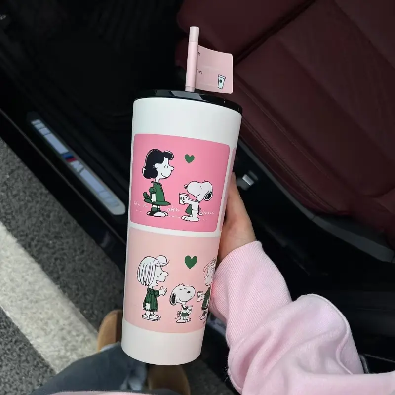 2025 New Co Branded Star Series Stainless Steel Straw Insulated Cup Large Capacity Coffee Cup Cute Girl Birthday Gift