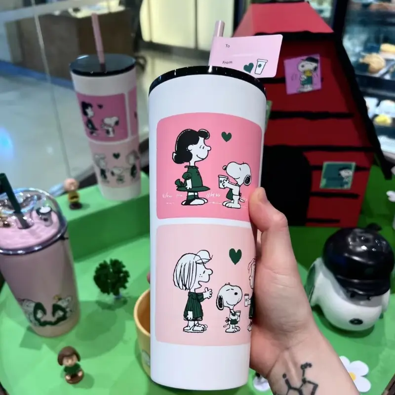 2025 New Co Branded Star Series Stainless Steel Straw Insulated Cup Large Capacity Coffee Cup Cute Girl Birthday Gift