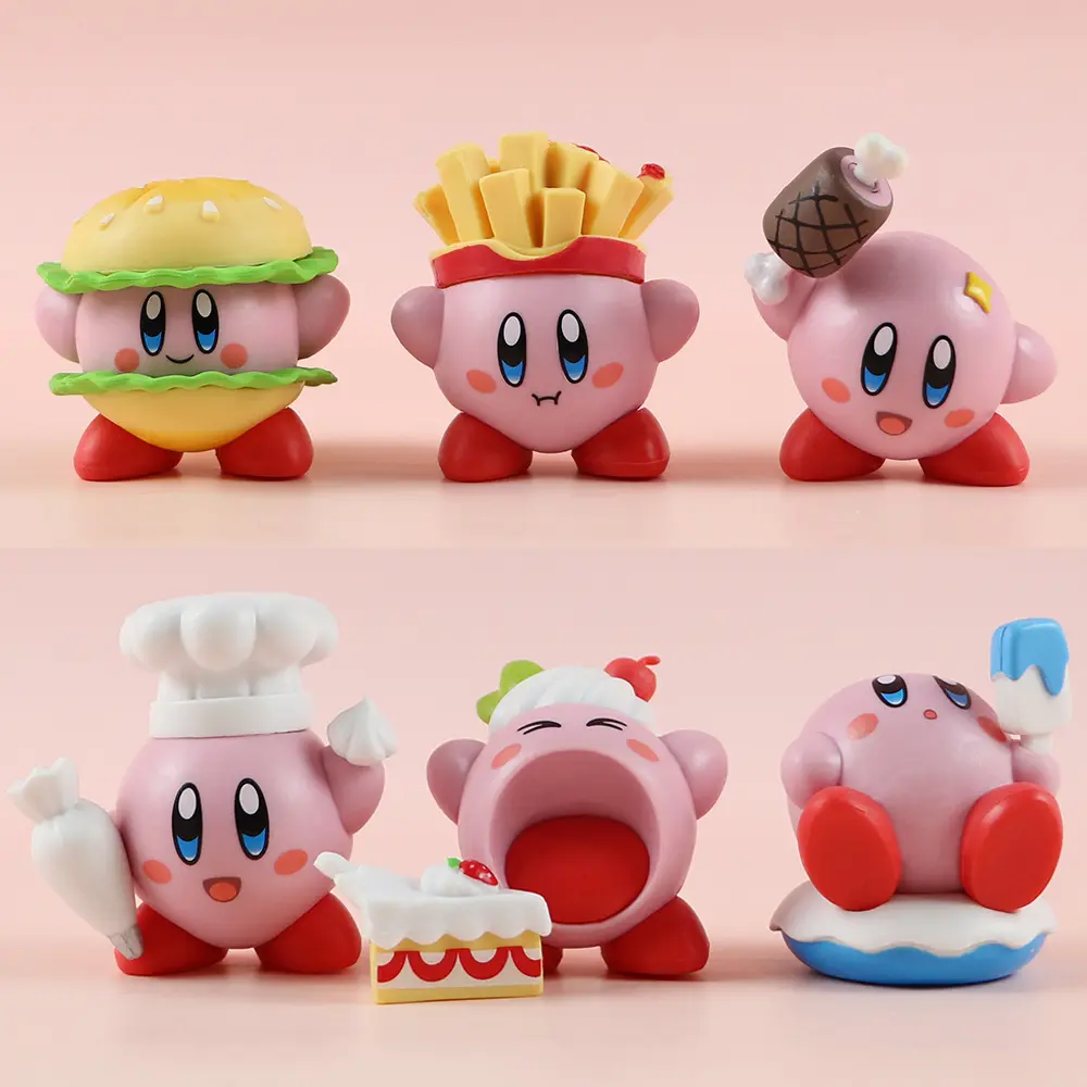 Star Kirby Action Figures Toys with Kirby Cartoon Storage Bag PVC Cute Figure Action Toy Drawstring Pocket