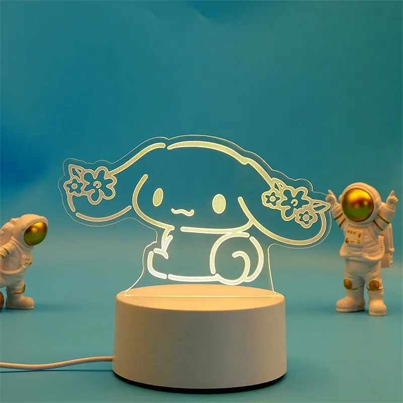 Color LED Sanrio Lighting Table Lamp Cartoon Kuromi Pochacco Melody Bedside Night Light Atmosphere Light Lamp Bedroom Home Decor