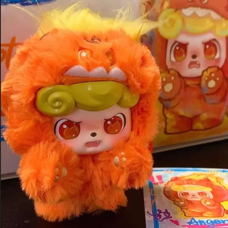Q Kid Emotional Hairy Monsters Series Blind Box Emotional Mystery Box Dolls Vinyl Model Toys Pendant Decoration Customized Gift