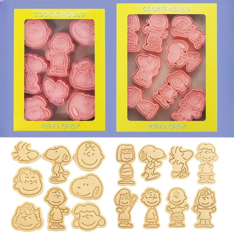 Snoopys Cake Cookie Cutter Set Cute Cartoon DIY 3D Baking Mould Cookie Tools Set Kitchen Waffle Bakeware Biscuit Maker Kids Toys