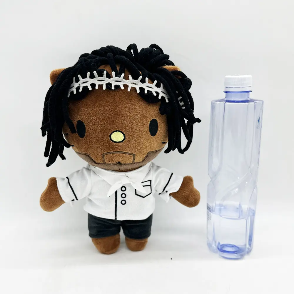 2025 New Hello Kitty Kendrick Lamar Wear White Clothes Boy Plush Doll Figure Stuffed Toy Cute Boys Girls Birthday Gift