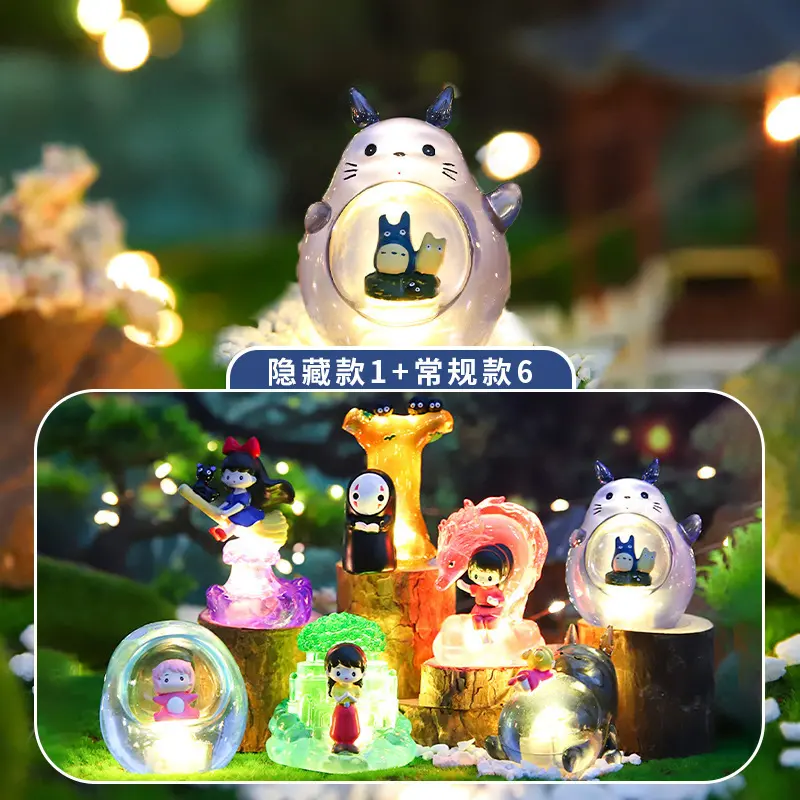 Multiple Styles Hayao Miyazaki Anime Fairy Tale Elves Scene Version Blind Box Figurine Furniture Student Gift Wholesale