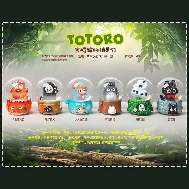 Multiple Styles Hayao Miyazaki Anime Fairy Tale Elves Scene Version Blind Box Figurine Furniture Student Gift Wholesale