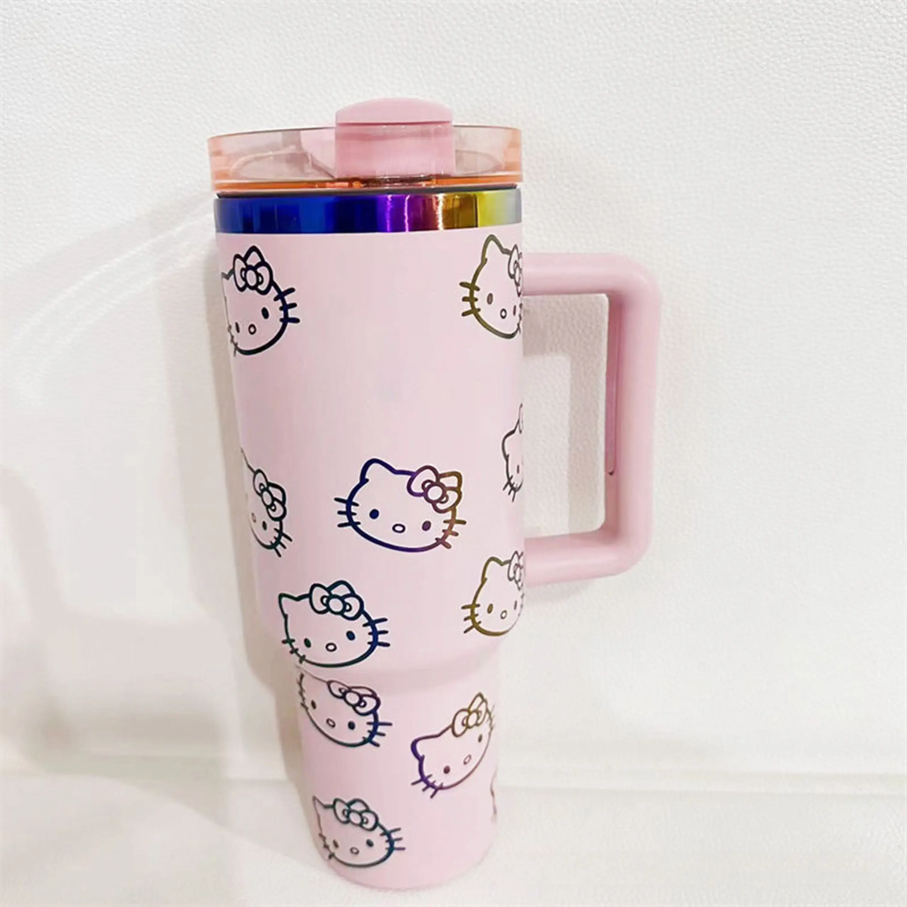 Christmas Gift 2024 Handle Straw Lid Stainless Steel 40oz Vacuum Insulated Car Mug Double Wall Insulated Ice Travel Mug
