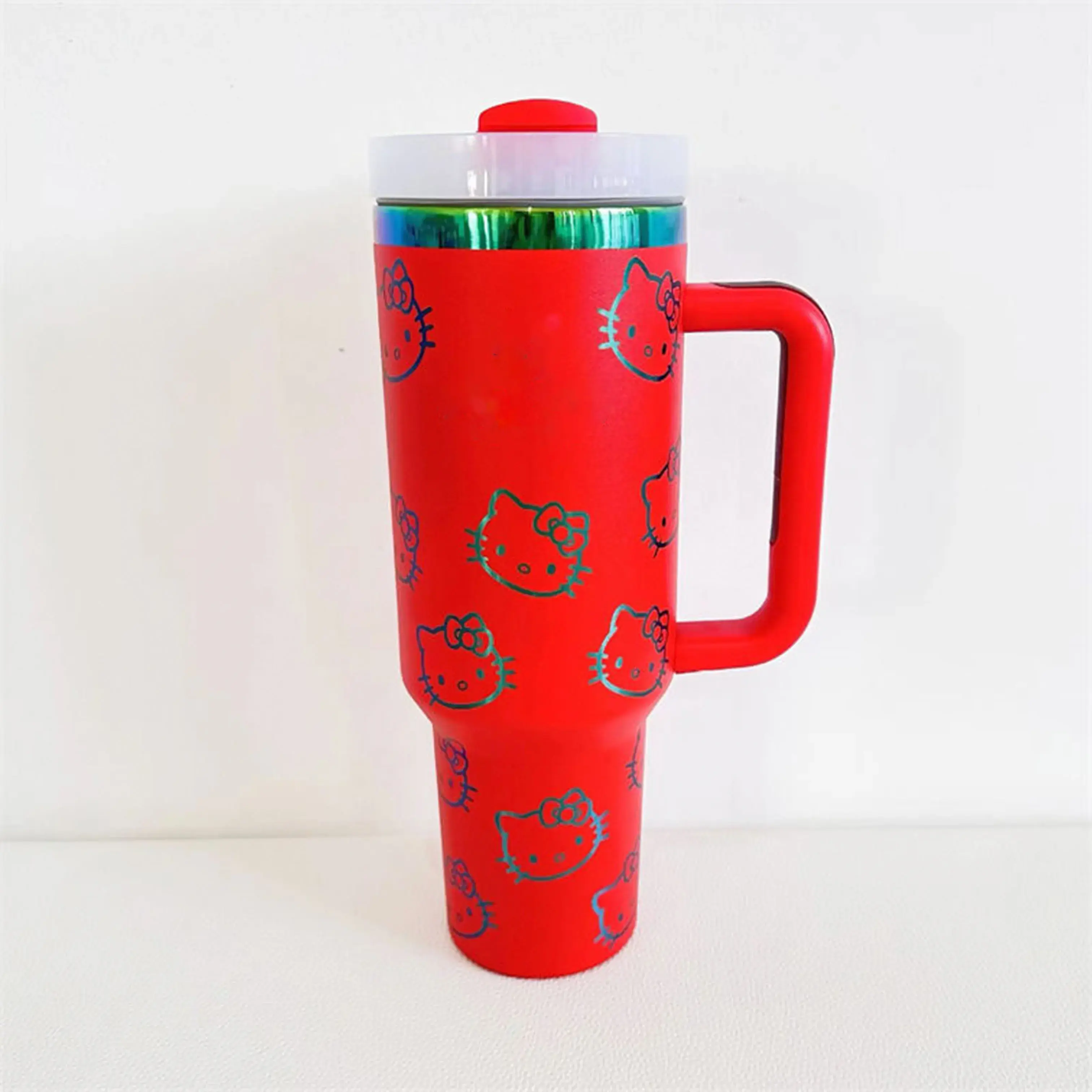 Christmas Gift 2024 Handle Straw Lid Stainless Steel 40oz Vacuum Insulated Car Mug Double Wall Insulated Ice Travel Mug