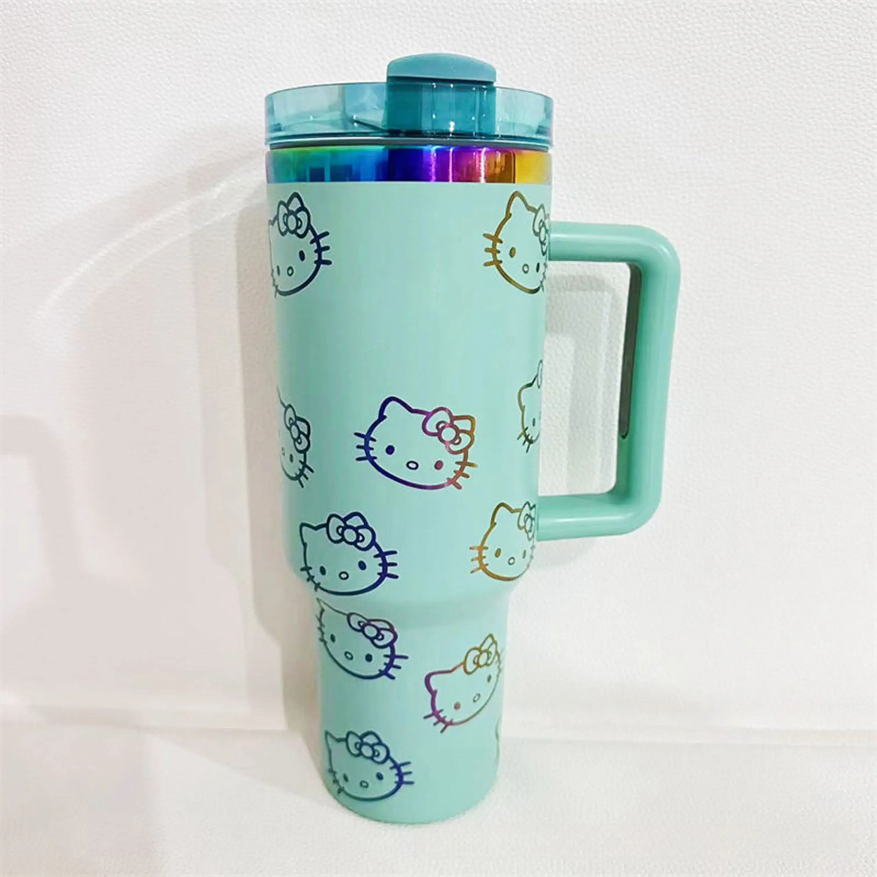 Christmas Gift 2024 Handle Straw Lid Stainless Steel 40oz Vacuum Insulated Car Mug Double Wall Insulated Ice Travel Mug