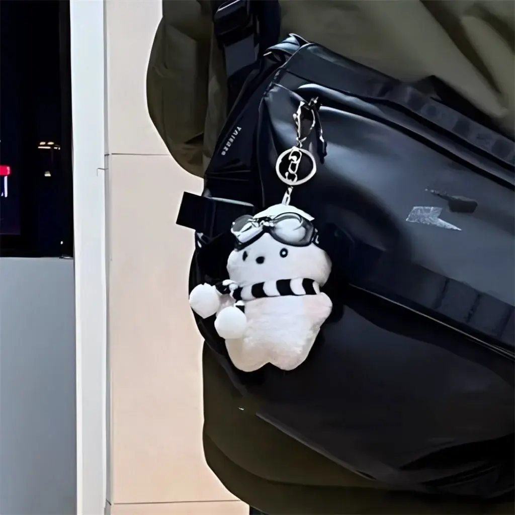 Kawaii Sanrio Pilot Pochacco Plushie Keychain Instagram Style Bag Hanging Plush Doll Schoolbag Puppy Pendant Gift for Children