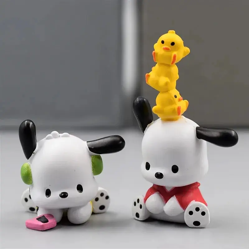 5Pcs Set Sanrio Anime Figure Doll 3-4cm Kawaii Pochacco Melody Model Accessories Children's Toys Gift Action Figures
