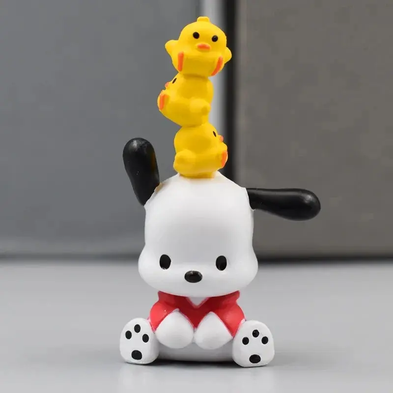 5Pcs Set Sanrio Anime Figure Doll 3-4cm Kawaii Pochacco Melody Model Accessories Children's Toys Gift Action Figures