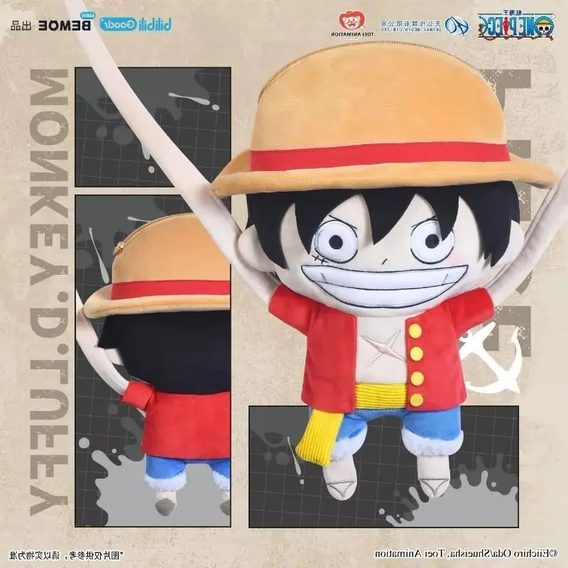 ONE PIECE Anime Original Creative Backpack Monkey D. Luffy Figure Plush Doll Shoulder Bag Straw Hat Crossbody Bag Cartoon Gift