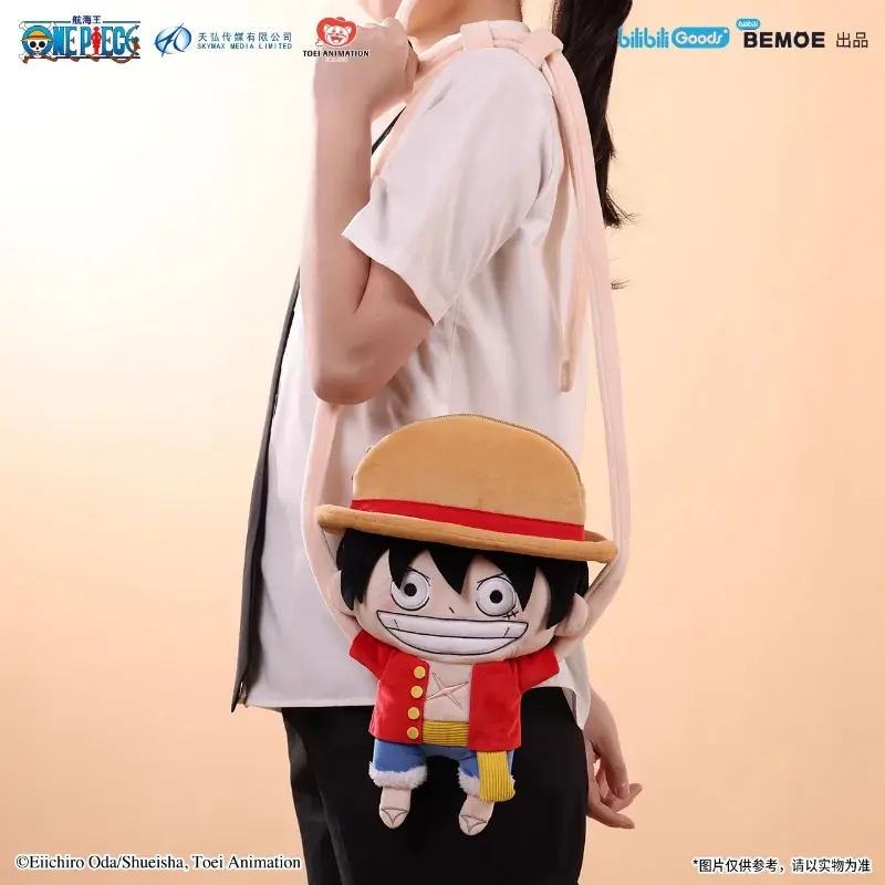 ONE PIECE Anime Original Creative Backpack Monkey D. Luffy Figure Plush Doll Shoulder Bag Straw Hat Crossbody Bag Cartoon Gift