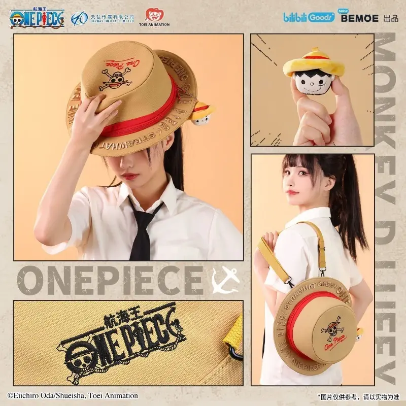 ONE PIECE Anime Original Creative Backpack Monkey D. Luffy Figure Plush Doll Shoulder Bag Straw Hat Crossbody Bag Cartoon Gift