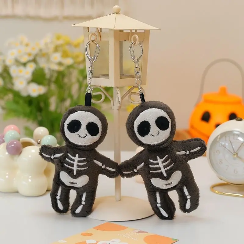 Adorably 15CM Halloween Skull Skeleton Bob Plush Toy Backpack Pendant Home Decoration for Children Halloween Gifts