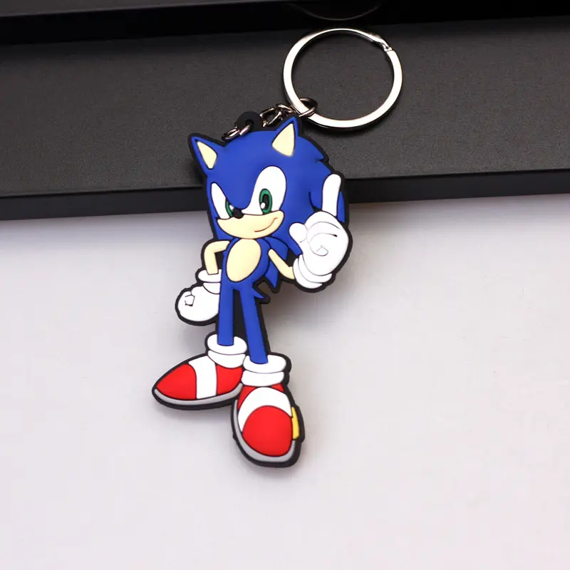 Movie Game Hedgehog, Super Sonic, Super Sonic Mouse Double sided Doll Keychain Bag Jewelry Car Pendant Children's Birthday Gift