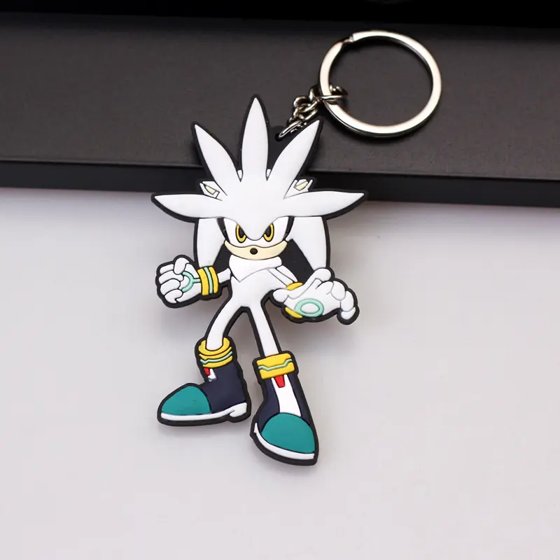 Movie Game Hedgehog, Super Sonic, Super Sonic Mouse Double sided Doll Keychain Bag Jewelry Car Pendant Children's Birthday Gift