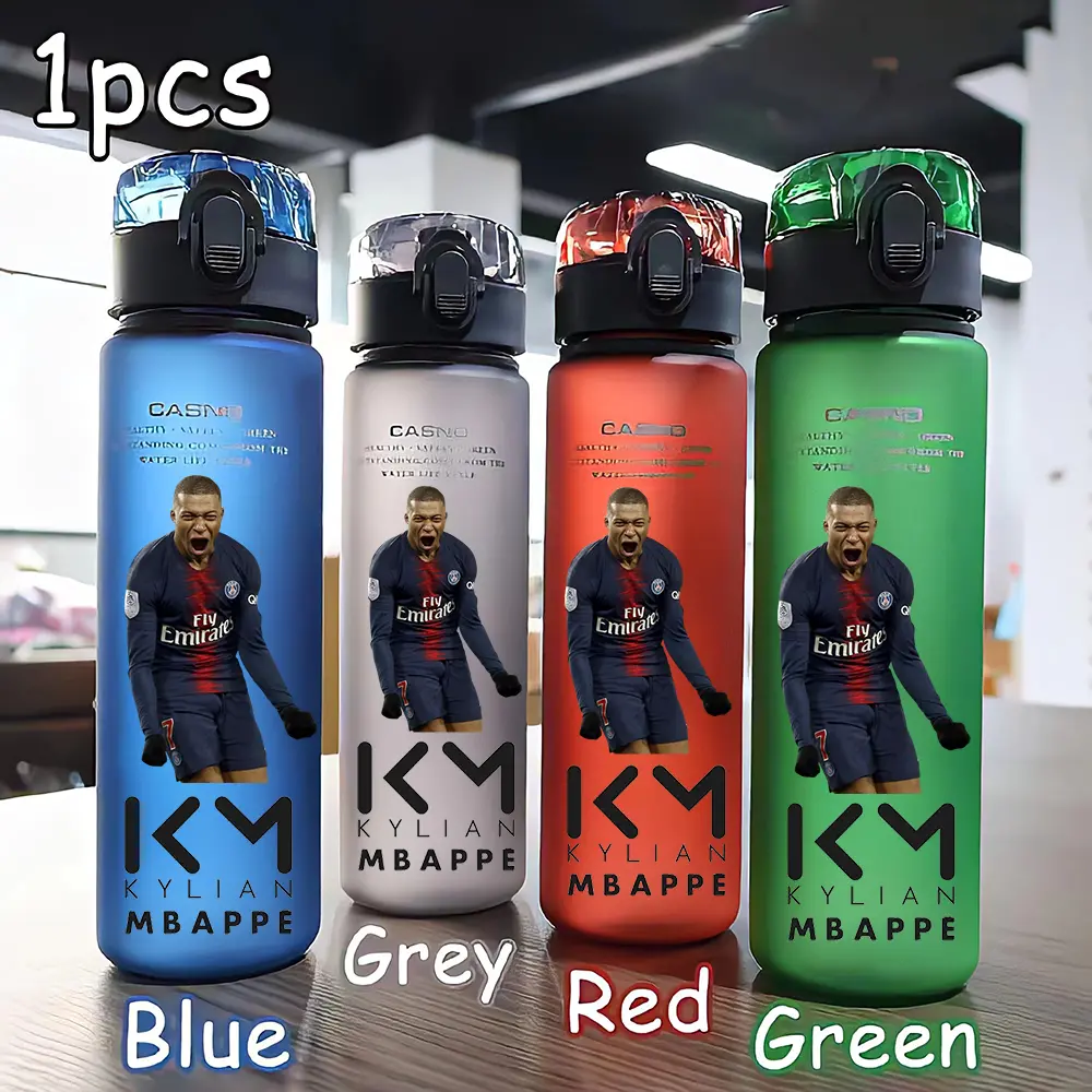 Mbappe Lottin Water Cup 560ML Multi Color Large Capacity Water Bottle Safe and Portable Sports Outdoor Football Star WaterBottle