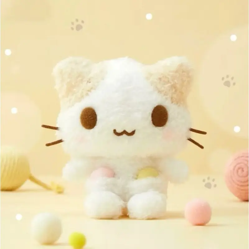 Masyumaro Fluffy Fuwa Nyanko Cat Plush Keychain Keyring Keyholder Cartoon Kawaii Cute Bag Keychains Mascot Charm Key Chain
