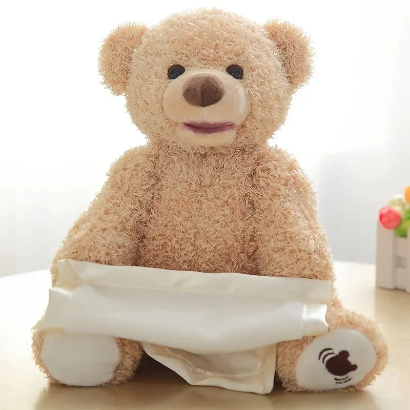 Baby Toy Hide And Seek Talking Teddy Bear Electric Plush Toy With 4 Colors Interactive Play Early Childhood Development Toy Gift