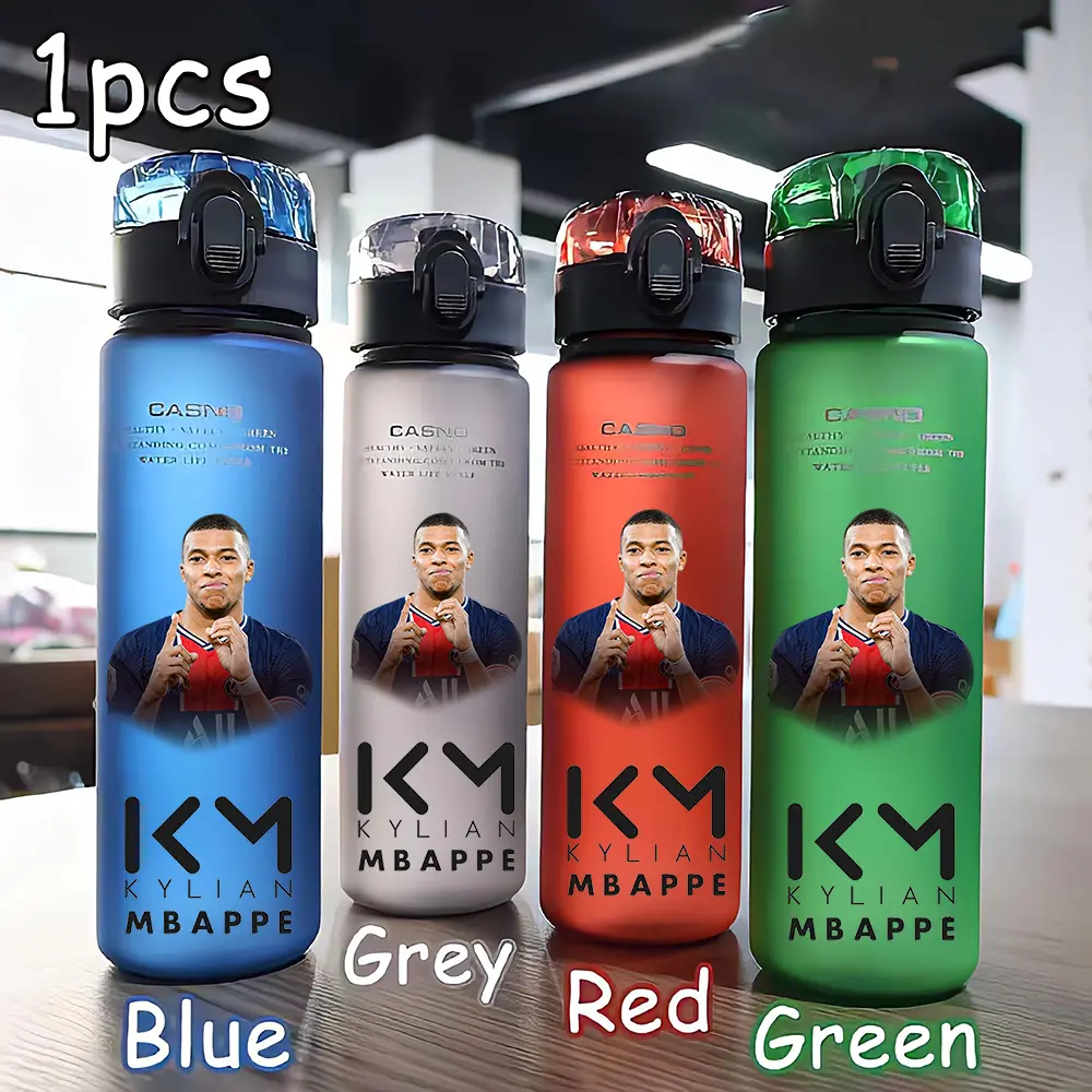 Mbappe Lottin Water Cup 560ML Multi Color Large Capacity Water Bottle Safe and Portable Sports Outdoor Football Star WaterBottle