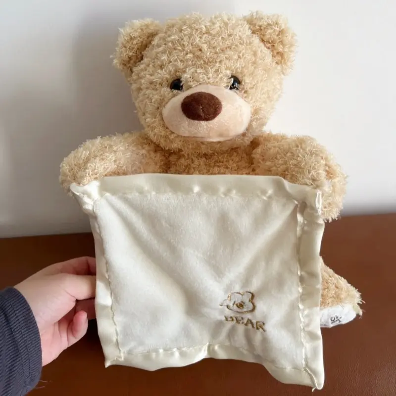 Baby Toy Hide And Seek Talking Teddy Bear Electric Plush Toy With 4 Colors Interactive Play Early Childhood Development Toy Gift