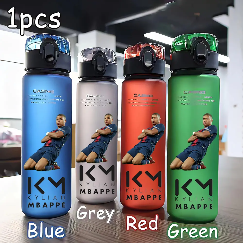 Mbappe Lottin Water Cup 560ML Multi Color Large Capacity Water Bottle Safe and Portable Sports Outdoor Football Star WaterBottle