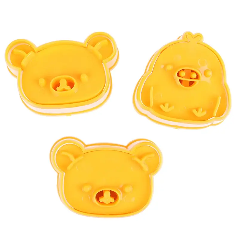3Pcs/Set Rilakkuma Molds Cute Relax Bear Biscuit Fruit Cutter Mould Cake Decorating Tools Baking Accessories Toys Gift Hot Sales