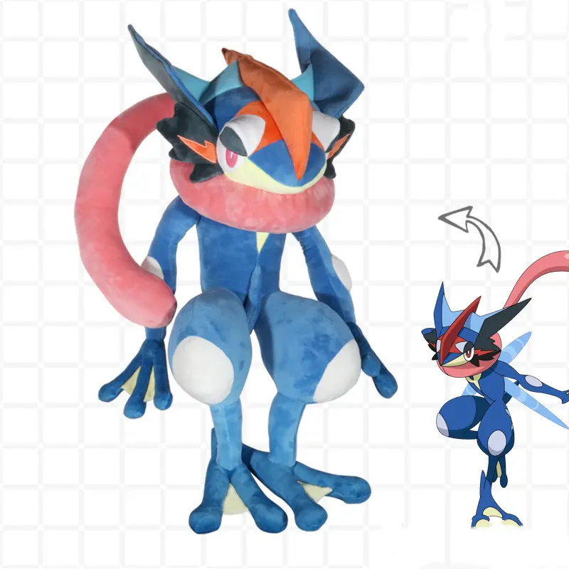 Large 150CM Animals Pokemon Kawai Greninja Plush Toys Soft Stuffed Doll Cute Throw Pillow Room Decor 70CM Children Birthday Gift