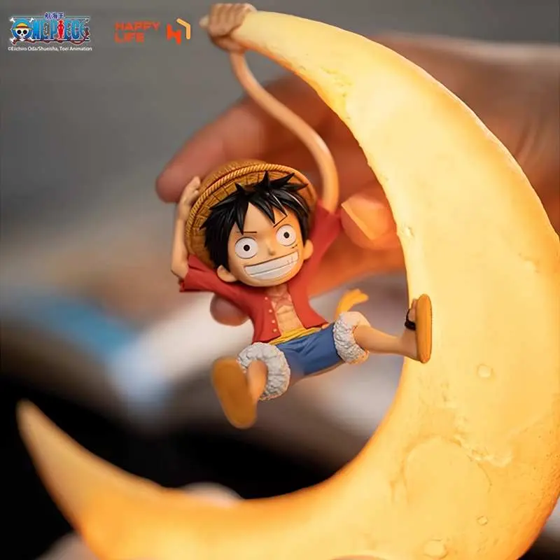 One Piece Original Luffy Night Light Anime Peripheral Desktop Decoration Magnetic Control Moon Lamp Children Funny Holiday Gifts
